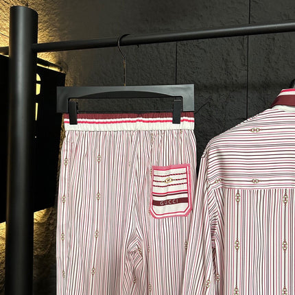 GUCCI LONG-SLEEVE SHIRT AND WIDE-LEG PANTS SET STYLE 6