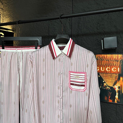 GUCCI LONG-SLEEVE SHIRT AND WIDE-LEG PANTS SET STYLE 6