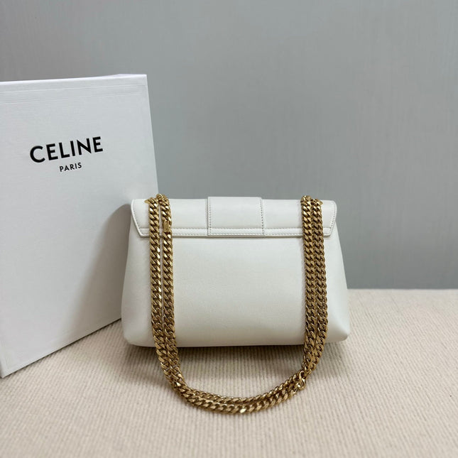 MEDIUM VICTOIRE BAG 25 IN WHITE SUPPLE CALFSKIN GOLD HARDWARE