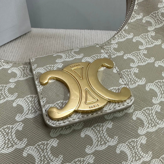 MEDIUM AVA BAG 23 IN BEIGE TRIOMPHE CANVAS GOLD LOGO