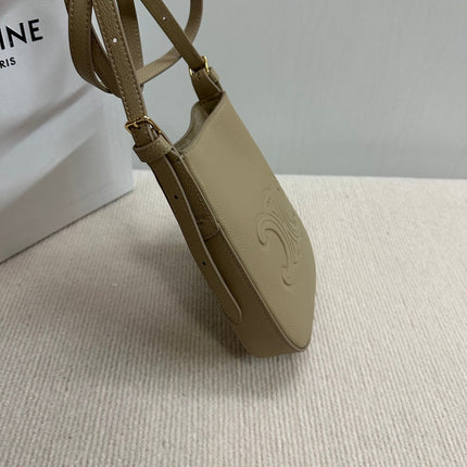 PHONE POUCH HELOISE 19 IN DONKEY BROWN SUPPLE CALFSKIN