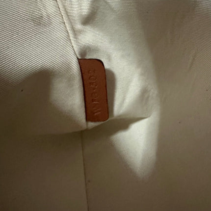 SMALL POUCH 25 IN BEIGE CANVAS AND BROWN CALFSKIN