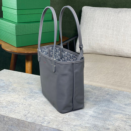 ANJOU MINI BAG 20 IN GREY GOYARDINE CANVAS AND CALFSKIN