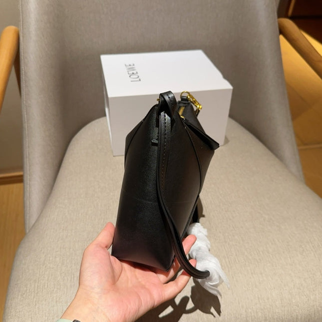 LOE 22 PUZZLE FOLD POUCH IN BLACK NAPPA CALFSKIN