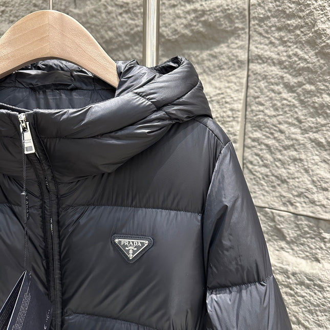 PRADA 25S LONG DOWN COAT WITH HOOD 225