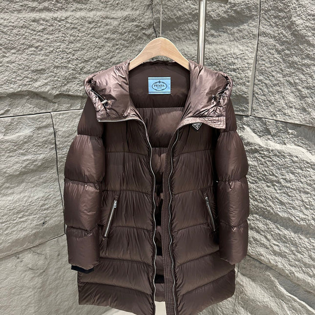 PRADA 25S LONG DOWN COAT WITH HOOD 226