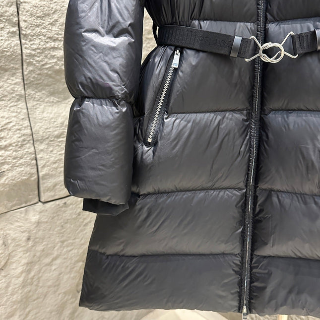 PRADA 25S LONG DOWN COAT WITH HOOD 225