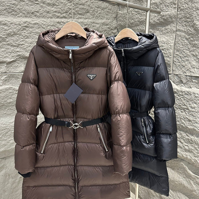 PRADA 25S LONG DOWN COAT WITH HOOD 226
