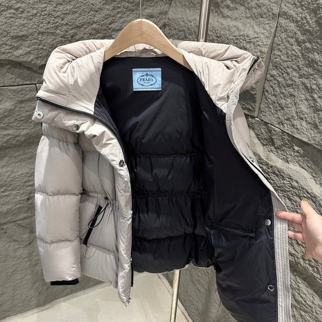 PRADA 25S MEDIUM-LENGTH GOOSE DOWN COAT 228