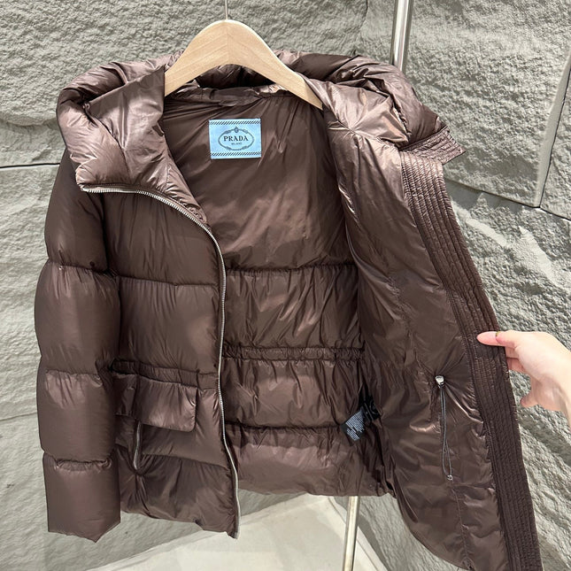 PRADA 25S MEDIUM-LENGTH GOOSE DOWN COAT 224