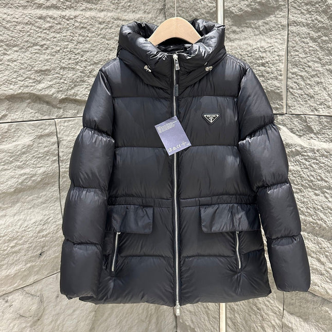 PRADA 25S MEDIUM-LENGTH GOOSE DOWN COAT 223