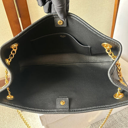 NEWSPAPER TRIOMPHE SOFT 31 BLACK IN CALFSKIN