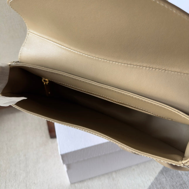 POLLY 33 IN SANDAL BROWN CALFSKIN GOLD LOGO