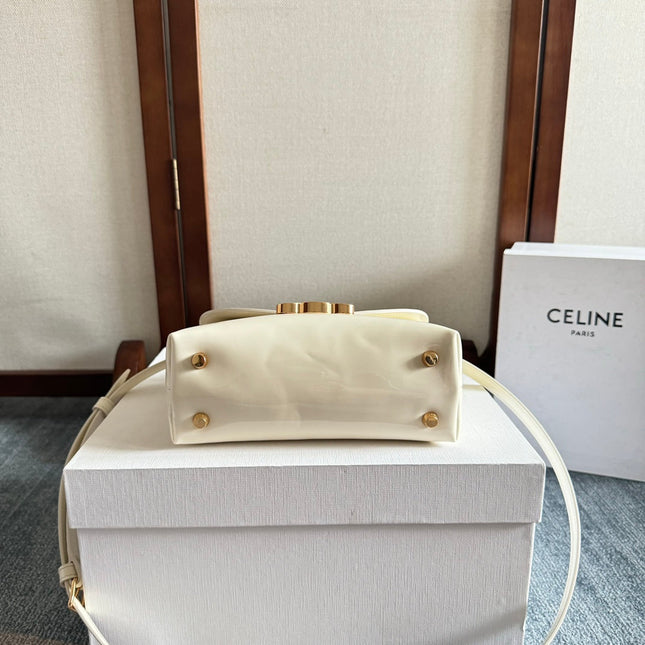 TEEN NINO BAG 20 IN WHITE GLOSSY CALFSKIN GOLD HARDWARE
