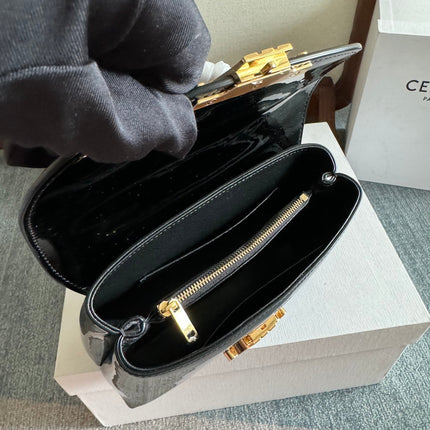 TEEN NINO BAG 20 IN BLACK GLOSSY CALFSKIN GOLD HARDWARE