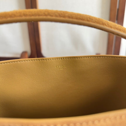 MINI BUCKET LOUISE 25 CARAMEL BROWN IN NUBUCK