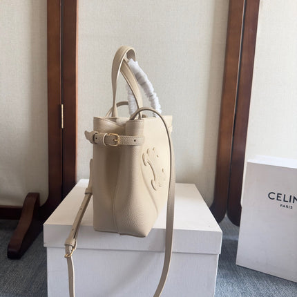 MINI CABAS ANAÏS CUIR TRIOMPHE 20 IN BEIGE GRAINED CALFSKIN