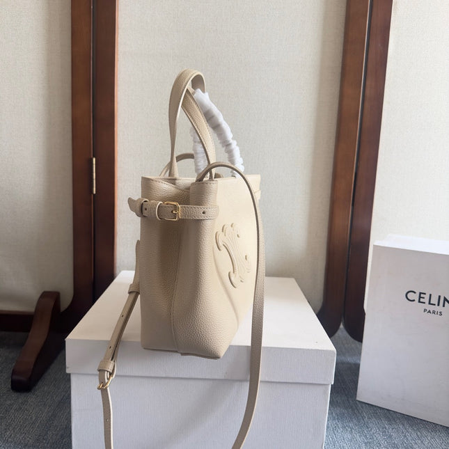 MINI CABAS ANAÏS CUIR TRIOMPHE 20 IN BEIGE GRAINED CALFSKIN