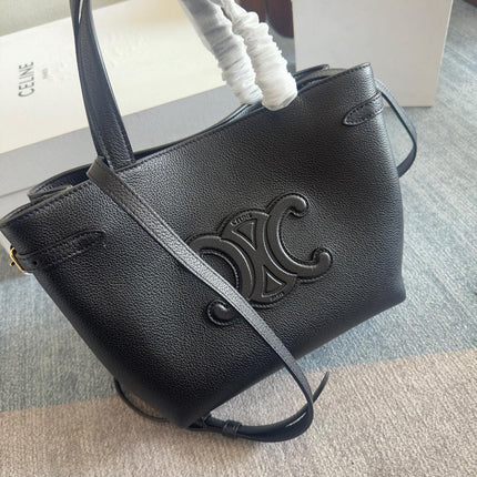 MINI CABAS ANAÏS CUIR TRIOMPHE 20 IN BLACK GRAINED CALFSKIN