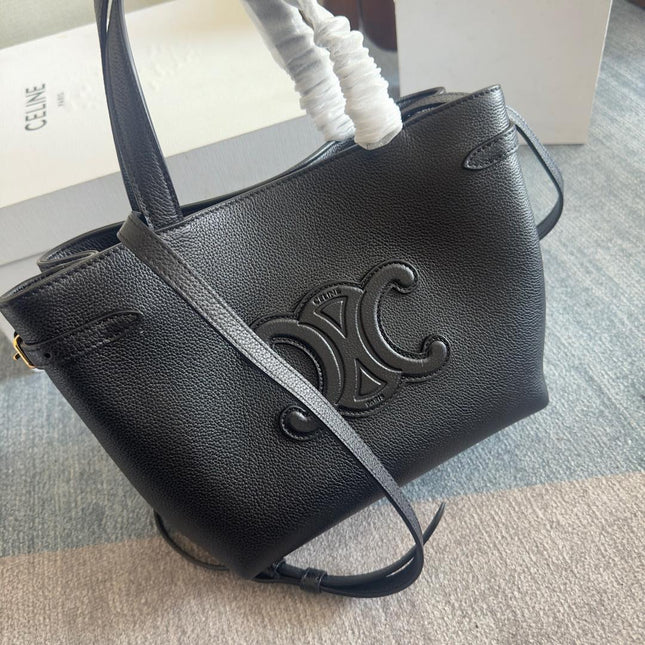 MINI CABAS ANAÏS CUIR TRIOMPHE 20 IN BLACK GRAINED CALFSKIN