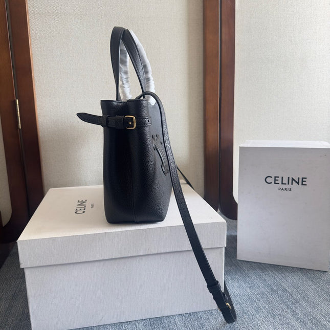 MINI CABAS ANAÏS CUIR TRIOMPHE 20 IN BLACK GRAINED CALFSKIN