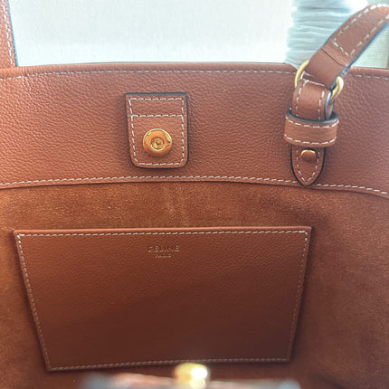 MINI CABAS ANAÏS CUIR TRIOMPHE 20 IN BRONZE ORANGE GRAINED CALFSKIN