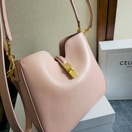 SMALL CAMILLE 16 SOFT BAG 24 IN DUSTY ROSE BEIGE CALFSKIN