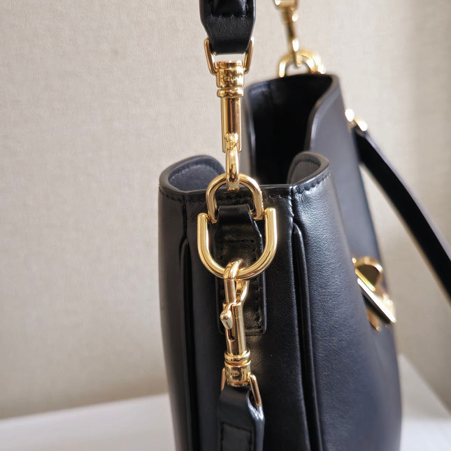 SMALL CAMILLE 16 SOFT BAG 24 IN BLACK SMOOTH CALFSKIN