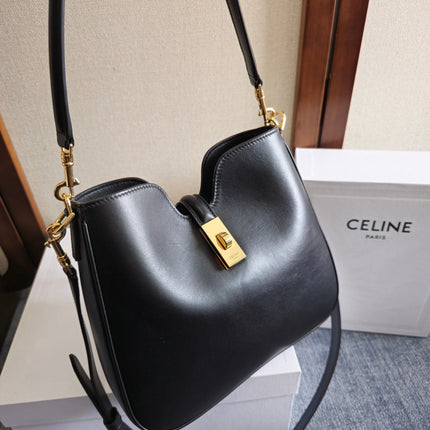 SMALL CAMILLE 16 SOFT BAG 24 IN BLACK SMOOTH CALFSKIN