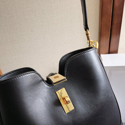 SMALL CAMILLE 16 SOFT BAG 24 IN BLACK SMOOTH CALFSKIN