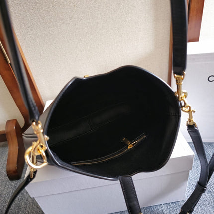 SMALL CAMILLE 16 SOFT BAG 24 IN BLACK SMOOTH CALFSKIN