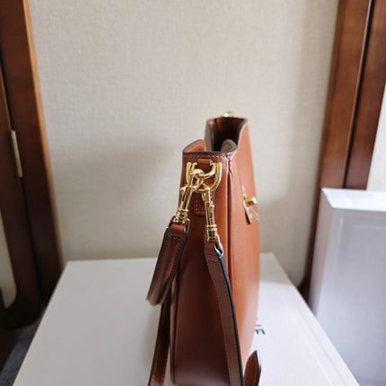 SMALL CAMILLE 16 SOFT BAG 24 IN BURNT SIENNA SMOOTH CALFSKIN