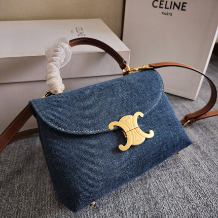 TEEN NINO BAG 20.5 IN DENIM TRIOMPHE KELLY
