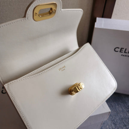 JOSEPHINE BAG 18.5 IN WHITE PATENT CALFSKIN