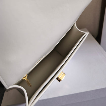 JOSEPHINE BAG 18.5 IN WHITE PATENT CALFSKIN