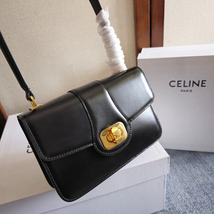JOSEPHINE BAG 18.5 IN BLACK PATENT CALFSKIN