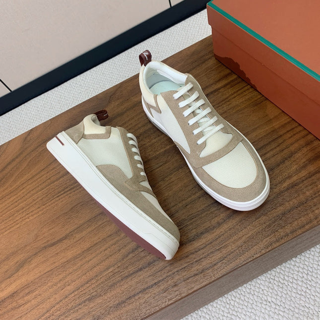 LP NEWPORT WALK SNEAKERS KHAKI AND CREAMY WHITE SUEDE