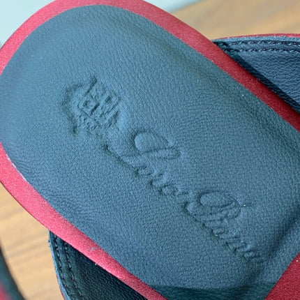 SANDALS IN RUBY RED SATIN