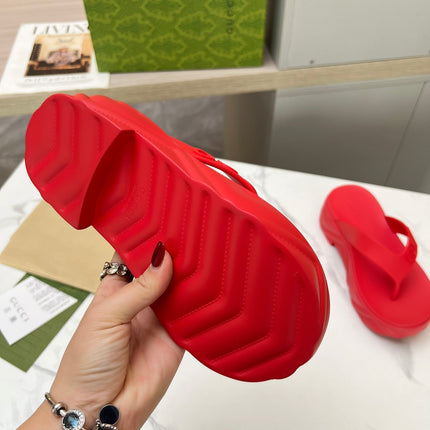 THONG PLATFORM IN RUBY RED IMPORTED TPU