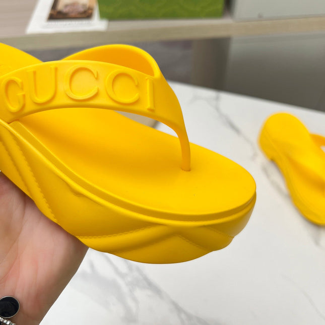 THONG PLATFORM IN BRIGHT YELLOW IMPORTED TPU