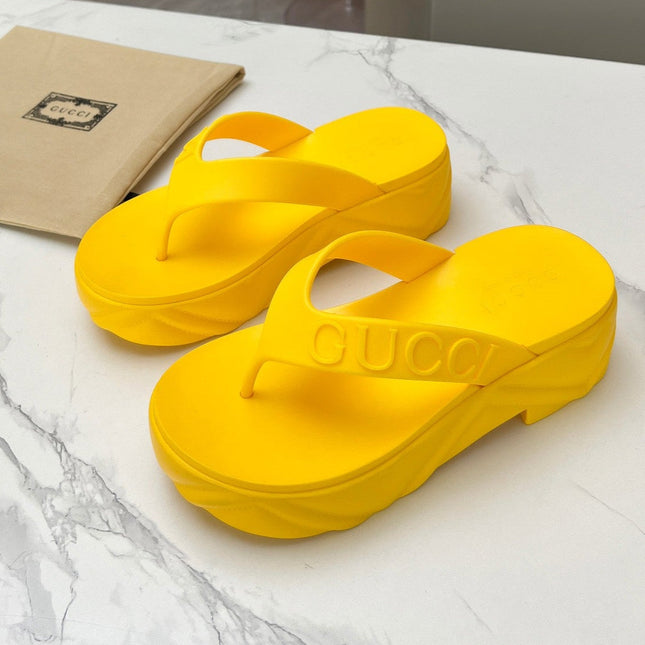 THONG PLATFORM IN BRIGHT YELLOW IMPORTED TPU