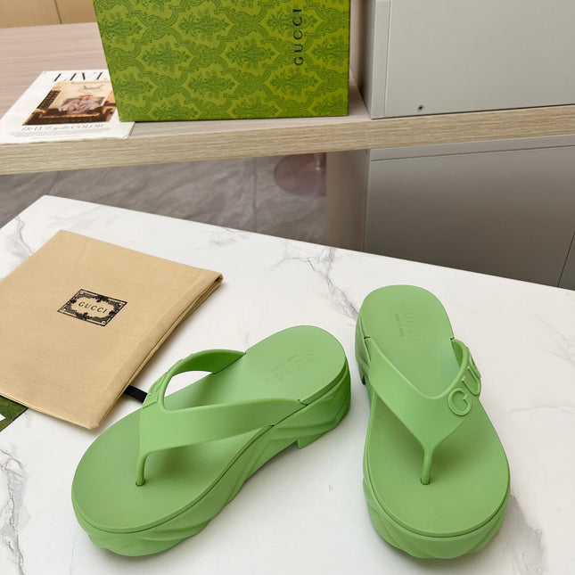 THONG PLATFORM IN PISTACHIO GREEN IMPORTED TPU
