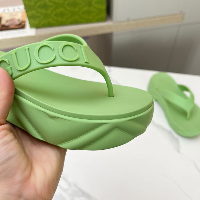 THONG PLATFORM IN PISTACHIO GREEN IMPORTED TPU