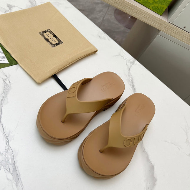 THONG PLATFORM IN CIDER BROWN IMPORTED TPU