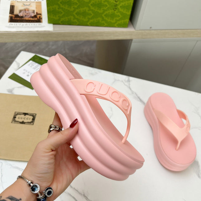 THONG PLATFORM 5 CM IN LIGHT PINK IMPORTED TPU