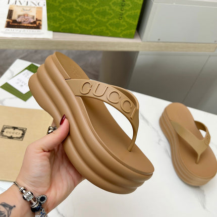 THONG PLATFORM 5 CM IN CIDER BROWN IMPORTED TPU