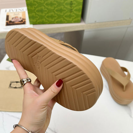 THONG PLATFORM 5 CM IN CIDER BROWN IMPORTED TPU