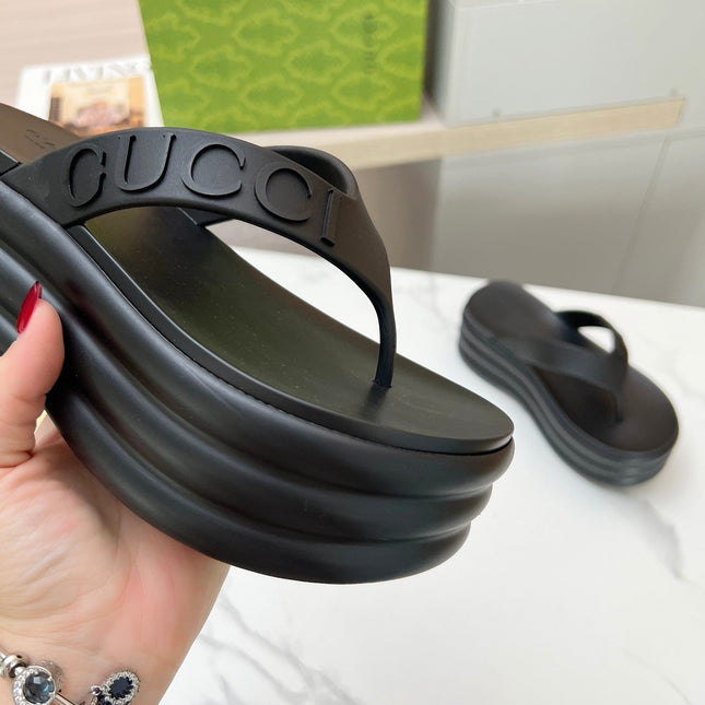 THONG PLATFORM 5 CM IN BLACK IMPORTED TPU