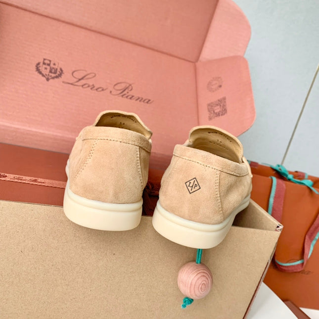 Loro Piana Beige Suede Summer Charms Walk Loafers