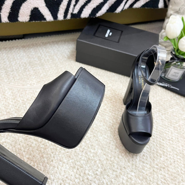 SL JODIE PLATFORM SANDALS BLACK CALFSKIN